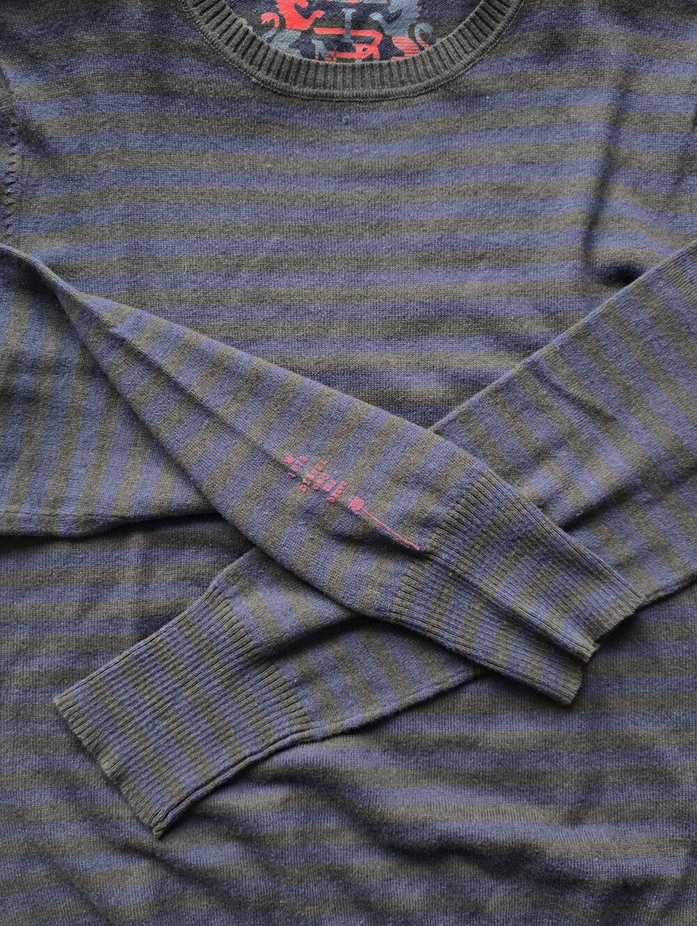 Diesel Men's Striped Wool Blend Crewneck Sweater Size L